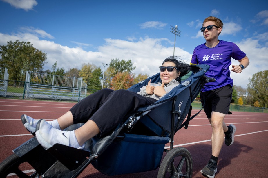 SLA : Amanda Tam boucle son premier marathon poussée par son mari